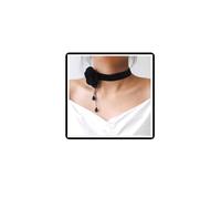 Dishowme Gargantilla de flor de cristal rosa vintage con diamantes de imitación de terciopelo flor collar collar joyería para mujer, talla única, Diamante de imitación Metal, No es una piedra preciosa