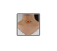 Dishowme Gargantilla de girasol, bohemio, elástica, con cuentas de semillas, collar de cadena para mujer