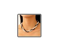 Dishowme Gargantilla de perlas de cristal trenzadas con diamantes de imitación de perlas de imitación, collar de cadena para mujer