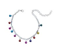 Dishowme Jingle Bells Tobillera Pulsera de Faux Vintage Campanas Borlas Tobillera Verano Playa Descalzo Sandalia Joyería para Mujer, talla única, Acero aleado, No es una piedra preciosa