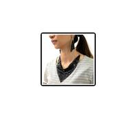 Dishowme Juego de 3 pendientes de lentejuelas con triángulo, con purpurina, monedas, lentejuelas, collar para mujer, mascarada, banquete, fiesta, talla única, Metal, No es una piedra preciosa