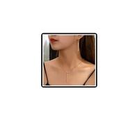 Dishowme Juego de collar y aretes de barra larga vertical con colgante de bola para mujer, talla única, Metal, No es una piedra preciosa
