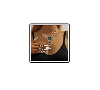 Dishowme Juego de collar y aretes de flores de cristal, conjuntos de joyas de boda, aretes colgantes de lágrima floral con diamantes de imitación para mujer, novia, damas de honor, talla única,