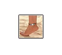 Dishowme Tobillera de concha de flores, bohemia, cuentas turquesas, cadena de pie, multicolor, cuerda de cera, para verano, playa, sandalias descalzas para mujer, Metal Resina