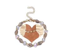 Dishowme Tobillera de concha de perla, ala de ángel, estrella, cuentas de corazón, cadena turquesa, joyería de playa para mujeres y niñas