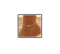Dishowme Tobillera de cristal infinito, vintage, con nota musical, cadena de diamantes de imitación, joyería de playa de verano para mujer, talla única, Acero aleado Diamante de imitación, No es una