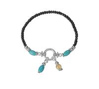 Dishowme Tobillera de cuentas turquesas, estilo bohemio, elástica, con cuentas de semillas, cadena para el pie, para verano, playa, sandalias descalzas para mujer, talla única, Acero aleado Resina, No