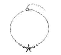 Dishowme Tobillera de estrella de mar con perlas, pulsera minimalista de perlas de imitación, joyería de cadena para pie de playa de verano para mujeres y niñas (Plateado)