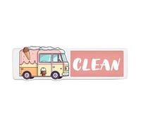 Dishwasher Sign Magnet, Cute Clean-Dirty Acrylic Non-Scratch Adhesive Decor for Dishwasher, Washing Machine, Fridge, Microwave, Oven, Home, Kitchen