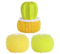 Dishwashing Brush - 3 reutilizables Nano Cleaning Balls | Ergonómico Handle Kitchen Brush | 9 x 8 x 8 cm Nanofiber PP 80 g sin rotura de Textura para macetas de pan, Skillet Cookware Sink