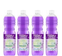 Disiclin Vinagre de Limpieza con detergente Aroma Lavanda 1L - Pack de 4 Botellas | Limpiador Potente, Antical y Desengrasante Natural para el Hogar, Cocina y Superficies