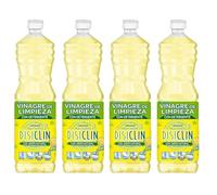 Disiclin Vinagre de Limpieza con detergente Aroma Limón 1L - Pack de 4 Botellas | Potente Desengrasante, Antical y Limpiador para el Hogar, Ideal para Cocina y Superficies total 4L