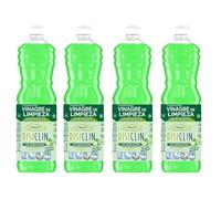 Disiclin Vinagre de Limpieza con detergente Aroma Manzana 1L - Pack de 4 Botellas | Desengrasante Potente, Antical y Limpiador Eficaz para el Hogar, Ideal para Cocina y Superficies total 4L