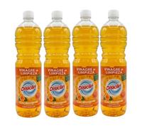 Disiclin Vinagre de Limpieza con detergente Aroma Naranja 1L - Pack de 4 Botellas | Potente Desengrasante, Antical y Limpiador para el Hogar, Ideal para Cocina y Superficies total 4L
