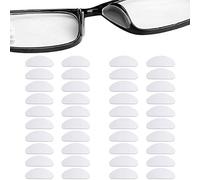 Disino 20 Pares Almohadillas de Nariz para Gafas Silicona, Antideslizantes Almohadillas Nasales Adhesivas para Pegar en Gafas Anteojos y Gafas de Sol, Transparente