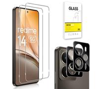 Dision Protector de Pantalla Compatible con Realme 14 5G/Realme 14T [2 Piezas] +Protector de Lente de Cámara [2 Piezas] [Tecnología de Defensa Múltiple]Vidrio Templado