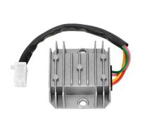 Disipación de Calor Regulador Voltaje Universal Estabilizador Voltaje Motocicleta 4 Cables 4 Pines 12V para Scooter GY6 50 150-250CC ATV(Plata)