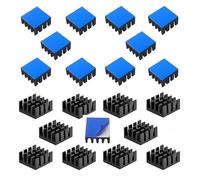 Disipador Aluminio, CTRICALVER Disipadores con pegamento térmico, para enfriar impresora 3D (20pcs,negro)