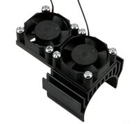 Disipador de calor de aluminio con motor RC a escala 1 10 con ventiladores de refrigeración duales diseñados para una gestión térmica eficiente en motores cepillados 540/550 y sin escobillas 3660/3650