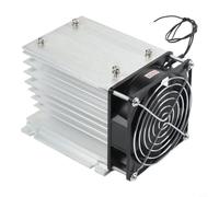 Disipador de calor de aluminio con ventilador YS-S1 para relé de estado sólido trifásico, montaje en carril DIN, disipación de calor eficiente 1A-400A, ventilador integrado para aplicaciones