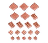 Disipador de calor de cobre puro para Raspberry Pi 4B, 20 piezas con almohadilla conductora de calor, refrigeración silenciosa de CPU sin ventilador, disipación óptima del calor para electrónica