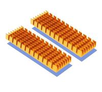 Disipador de calor SSD M.2 con lámina para Cuerpo de Aluminio M.2 2280 SSD 70 mm × 22 mm × 6 mm (2 piezas, oro)
