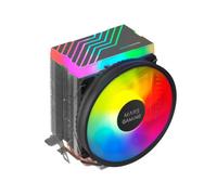 Mars Gaming, MCPU33, Disipador CPU Dual FRGB, 3 Heatpipes HCT, TDP 140W, Ventilador Ultra-silencioso PWM 11 cm, Color Negro