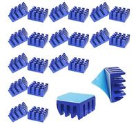 Disipadores, CTRICALVER Disipador Aluminio con pegamento térmico 14 x 14 x 7mm (L*W*H), para enfriar impresora 3D (20 pcs,Azul)