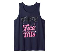 Disléxico con TICE Nits Wordplay Gráfico Divertido Camiseta sin Mangas
