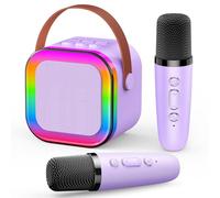 Dislocati Microfono Karaoke Infantil,Karaoke 2 Microfonos Inalambricos Regalo Navidad Niña 3-12 Años Juguetes Niña Microfono - Regalo Cumpleaños Fiesta Musical Infantil Portátil para Cantar y Bailar