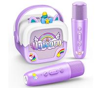Dislocati Micrófono Karaoke Infantil Unicornio, Regalo Niña 3-12 Años Regalos Comunion Niña Regalo Navidad Karaoke 2 Microfonos Inalambricos Juguetes Niña 3-12 Años Fiesta,Casa,Cumpleaños