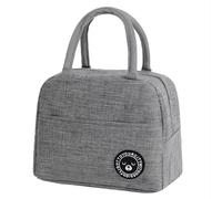 DisMa | Bolsa Térmica Porta Alimentos | Lonchera Portátil de Tela con Asas, Aislamiento térmico, Reutilizable para Comida | Tamaño ideal 22x18x11 cm | Lunch bag para Oficina, Escuela o Picnic (Gris)