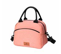 DisMa | Bolsa Térmica Porta Alimentos | Lonchera Portátil de Tela con Asas, Aislamiento térmico, Reutilizable para Comida | Lunch bag para Oficina, Escuela o Picnic | Tamaño 25,5x21,5x14 cm | (Salmón)