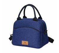 DisMa | Bolsa Térmica Porta Alimentos | Lonchera Portátil de Tela con Asas, Aislamiento térmico, Reutilizable para Comida | Lunch bag para Oficina, Escuela o Picnic | Tamaño 25,5x21,5x14 cm | (Azul.)