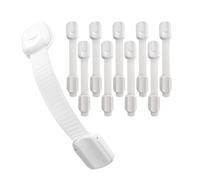 DisMa | Cierre de Seguridad para Bebe | Pack de 10 Bloqueadores Adhesivos Multiusos para Cajones, Puertas y Armarios sin Taladrar con Adhesivo Fuerte | Protección Infantil Ajustable, Fácil de Instalar