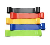 DisMa - Set de 5 Bandas Elásticas de Goma - Bandas de Resistencia Fitness para Piernas, Glúteos y Brazos - Ejercicio en Casa, Yoga, Pilates y Crossfit (Verde)