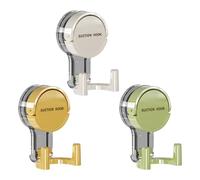 Disnace 3 Piezas Ganchos Ventosa Súper Fuerte, Ganchos Ventosa de Vacio, Doble Gancho para Colgadores, Gancho Ventosa para Baño Cocina Ducha, 5KG Carga, Sin Taladro, Blanco Verde Amarillo