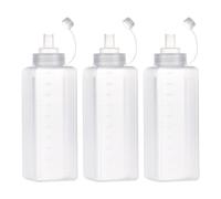 Disnace 3Pcs Squeeze Bottle, Botella de Salsa, Boca Ancha Dispensador de Botellas de Plástico, Condimento Botellas para Salsa de Tomate, Mostaza, Mayonesa, Salsa Picante Y Aceite De Oliva (# 1000ML)