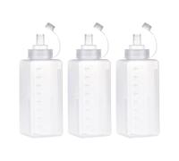 Disnace 3Pcs Squeeze Bottle, Botella de Salsa, Boca Ancha Dispensador de Botellas de Plástico, Condimento Botellas para Salsa de Tomate, Mostaza, Mayonesa, Salsa Picante Y Aceite De Oliva (# 800ML)