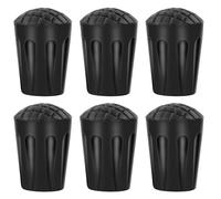 Disnace 6 Piezas Tapas de Goma para Bastones de Senderismo, Protector de Trekking Bastone, Tampón de Goma para Bastone, Protectores de Punta Universales para Bastones de Trekking, Negro