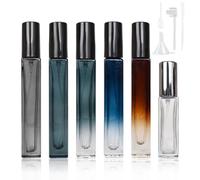 Disnace Dispensador Perfume Viaje, 6 Piezas Atomizador Perfume, Botellas de Perfumes de Viaje de Vidrio, Botellas Vidrio Antifugas, Pulverizador Fino y Portátil, Incluye Accesorios, 10ml