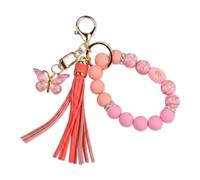 Disnace Pulsera Teléfono Mujer Rosa Degradado, Llavero de Pulsera con Mariposa Margarita y Borla, Kawaii Accesorio Femenino, Regalo para Chica Niña Estilo Dulce