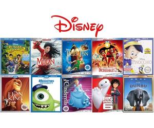Disney 10-Movie Blu-ray & DVD Collection: Pinocchio / Incredibles 2 / Cinderella / Peter Pan / The Lion King / Mulan / Monster’s University / Big Hero 6 / Dumbo / The Jungle Book 2