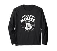 Disney 100 Mickey Mouse Club Logo Black & White Retro D100 Long Sleeve T-Shirt