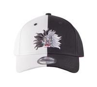 DISNEY 101 Dálmatas Cruella De Vil Cara Gorra Ajustable, Unisex, Blanco / Negro