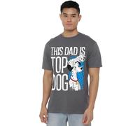 Disney 101 Dalmatians This Dad is Top Dog T Shirt, Light Graphite Camiseta, Gris Claro, S Unisex Adulto