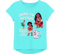 Disney 2 camisetas de manga corta, Moana, Simea, Heihei, para niñas, tallas 2-16, Turquesa, 10-12