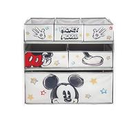 Disney - Mickey Mouse - Organizador de madera con 6 cestos textiles para almacenamiento Disney-Mickey (62x30x60cm) ㅤ