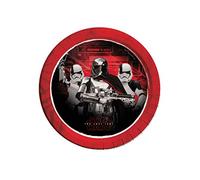 Disney 57768 Star Wars "La Última Jedi" platos, color rojo metálico