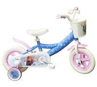 Disney A.T.L.A.S. Bicicleta de 10 Pulgadas para niños y niñas, Frozen con Cesta Delantera, Guardabarros, cárter, Ruedas y 2 estabilizadores, Azul y Blanco